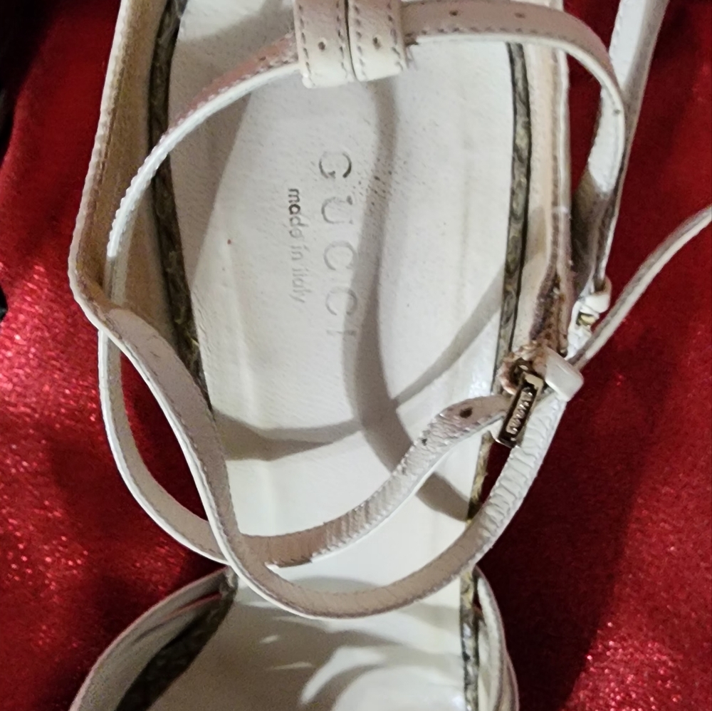 Gucci Heels Snakeskin Python Ankle Strap Stiletto… - image 4